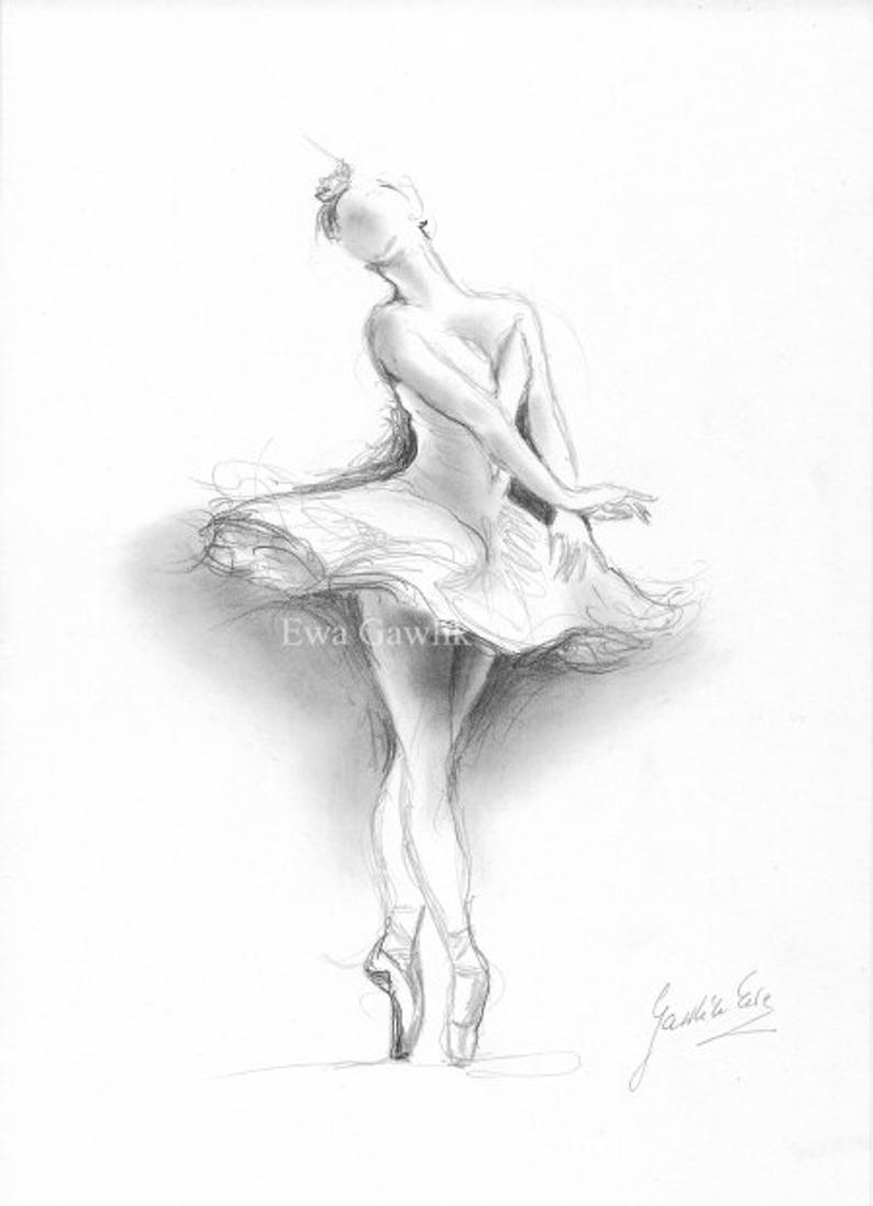 794x1096 ballerina print ballerina sketch ballerina drawing print etsy - Ballerina Drawing