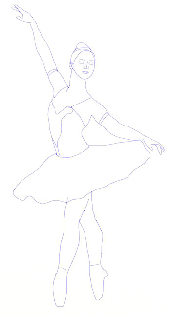 350x645 how to draw a ballerina - Ballerina Drawing