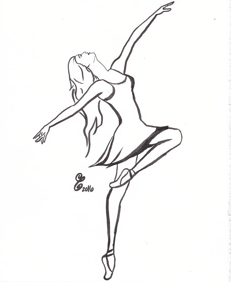 737x900 ballerina drawing - Ballerina Drawing