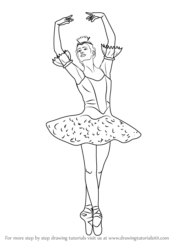 598x845 Learn How To Draw A Ballerina - Ballerina Drawing Easy