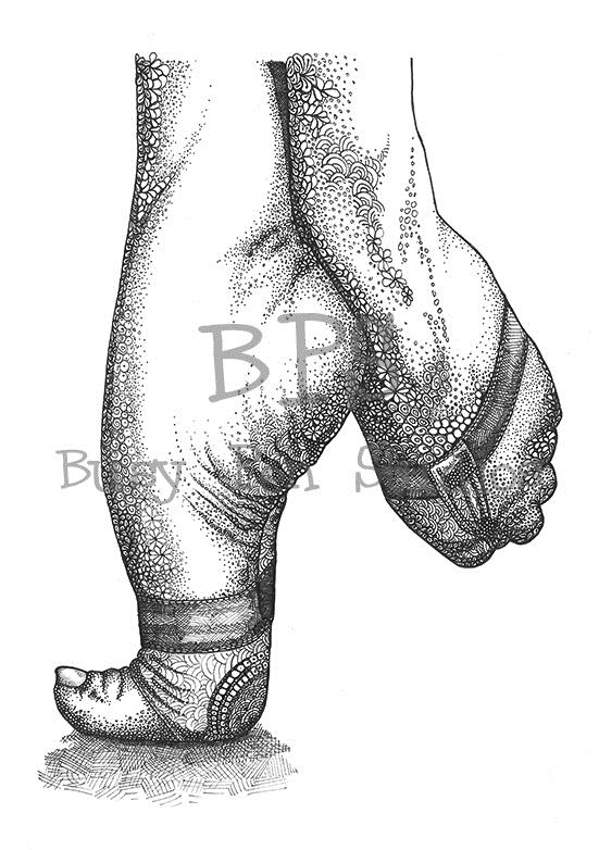551x782 Contemporary Dancers Feet Busy Pen Studios - Ballerina Feet Drawing