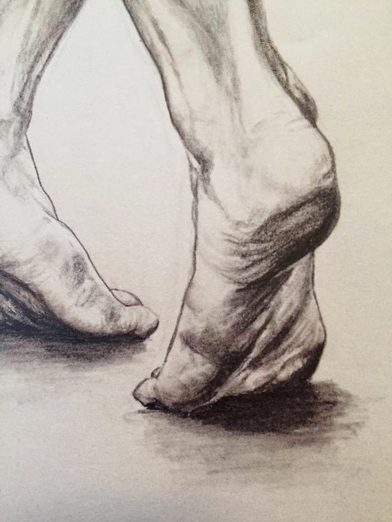 570x760 Dancing Feet Drawing Print Figure Drawing Print Dancer Art Etsy - Ballerina Feet Drawing