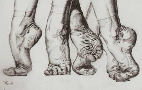 500x315 Drawing Of Flexible Feet Non Photo Dance Feet Drawing, Dancer - Ballerina Feet Drawing