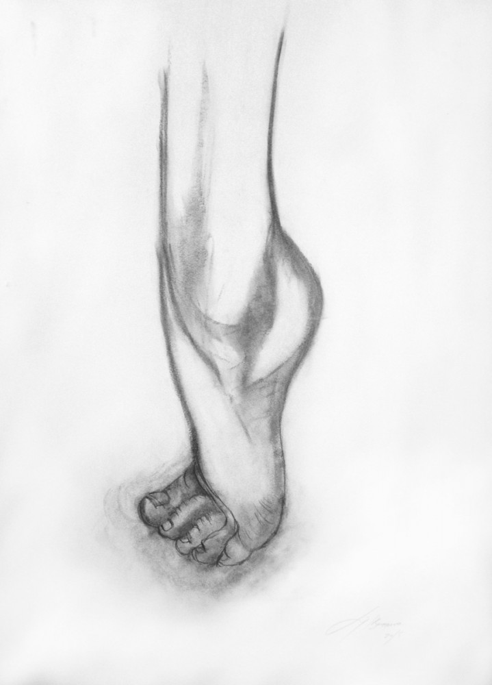 719x1000 Figurative Drawings - Ballerina Feet Drawing