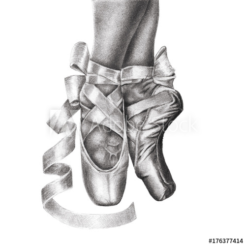 Ballerina Feet Drawing at PaintingValley.com | Explore collection of ...