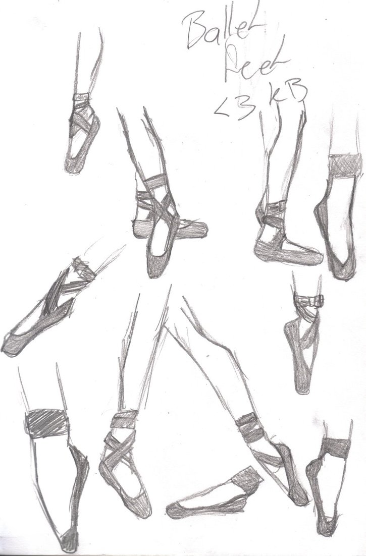 725x1102 Poster Ballet Feet - Ballerina Feet Drawing