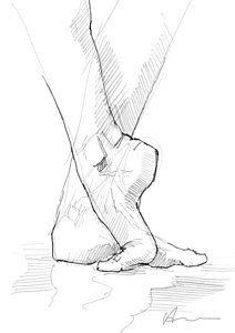 212x300 Ballerina Drawings Fine Art America - Ballerina Feet Drawing