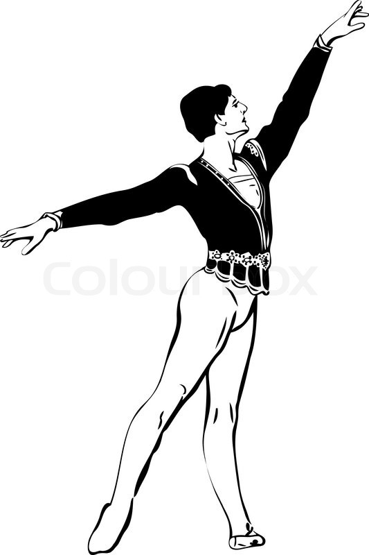 533x800 Sketch Male Ballet Dancer Standing In Stock Vector Colourbox - Ballerina Poses Drawing