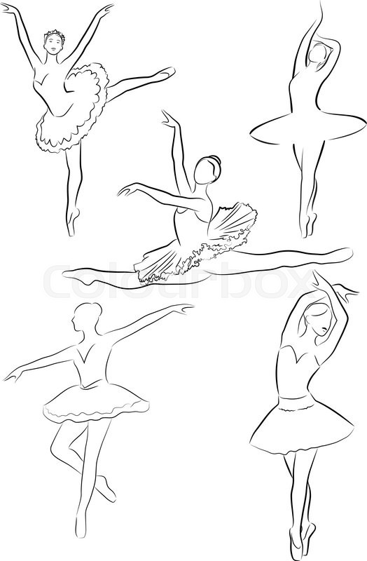 524x800 vector image of ballet dancers in stock vector colourbox - Ballerina Poses Drawing