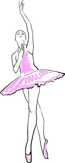 222x550 Sketch Of Girls Ballerina Standing In A Pose Posters - Ballerina Poses Drawing