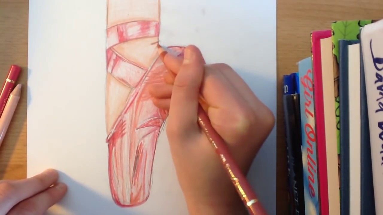 1280x720 Ballet Shoe - Ballerina Shoes Drawing