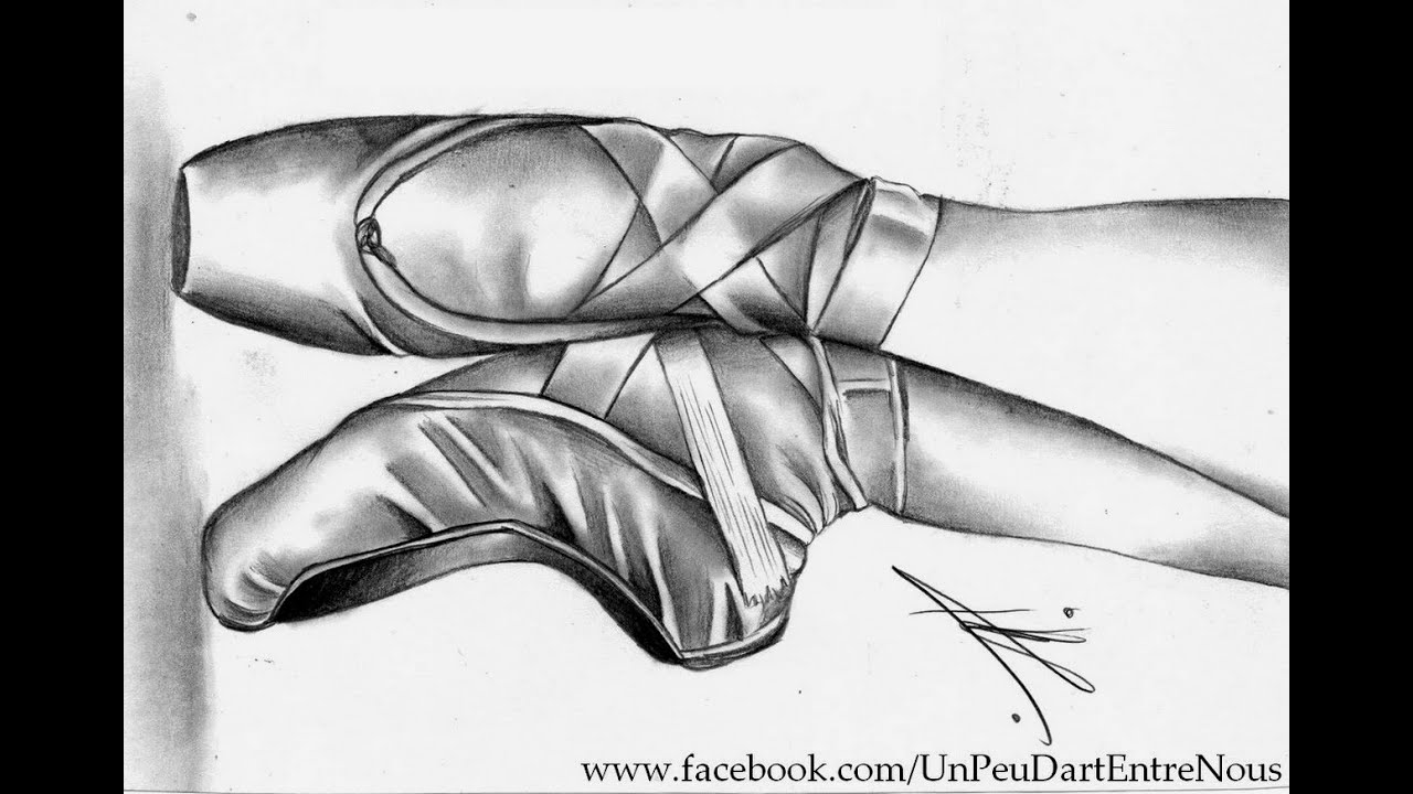 1280x720 Drawing Ballerina Pointe Shoes - Ballerina Shoes Drawing