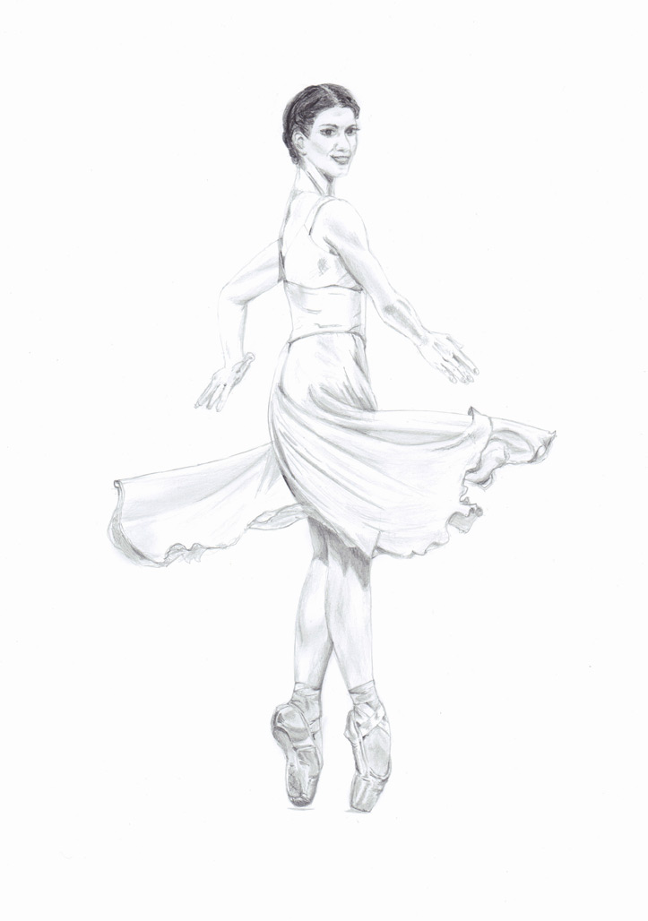 723x1028 ballet art pencil drawing original art for sale - Ballet Drawings