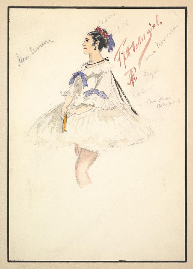 645x900 costume design for fifth ballet girl drawing - Ballet Girl Drawing