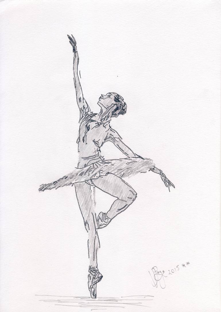 770x1085 A Little Girl Dancing Drawing - Ballet Girl Drawing