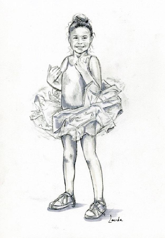 626x900 Little Ballerina Drawing - Ballet Girl Drawing