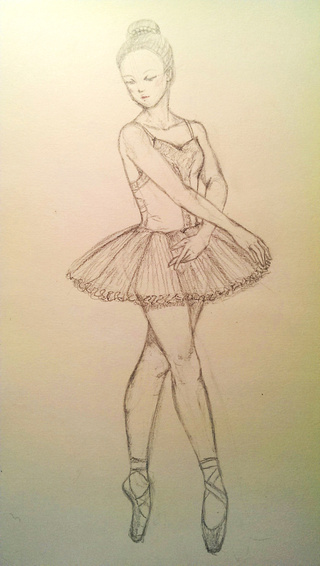 320x566  - Ballet Girl Drawing