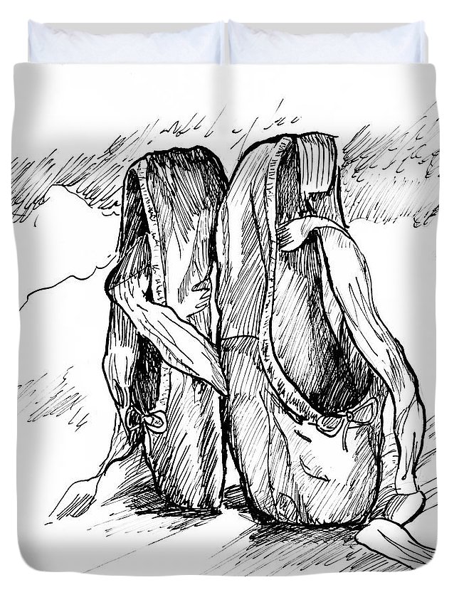 645x853 ballet shoes ink drawing duvet cover for sale - Ballet Shoes Drawing