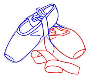302x263 how to draw ballet shoes, step - Ballet Shoes Drawing
