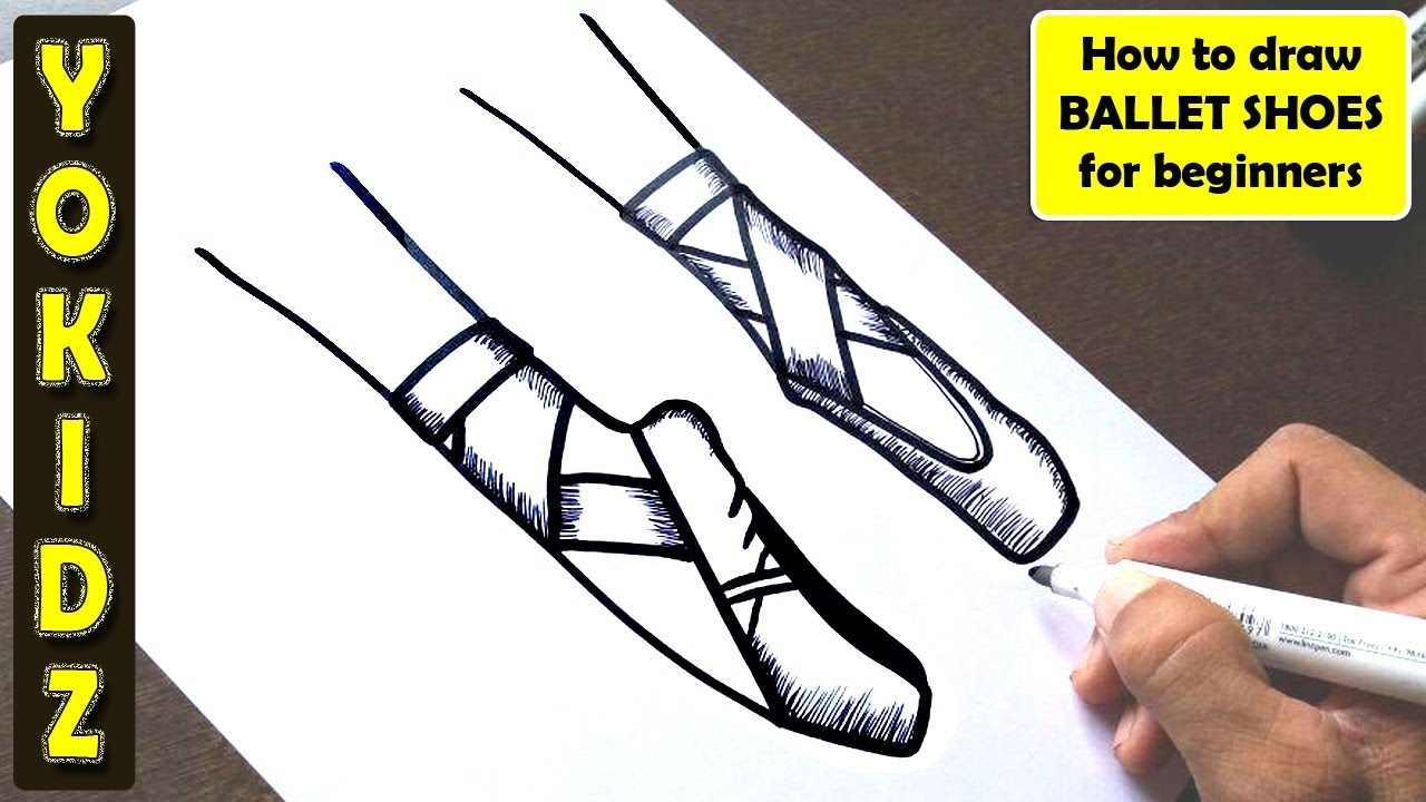 1280x720 how to draw ballet shoes for beginners - Ballet Shoes Drawing