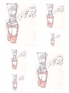 223x300 ballet shoes drawing soft decoupage paper craft scrapbooking ebay - Ballet Shoes Drawing