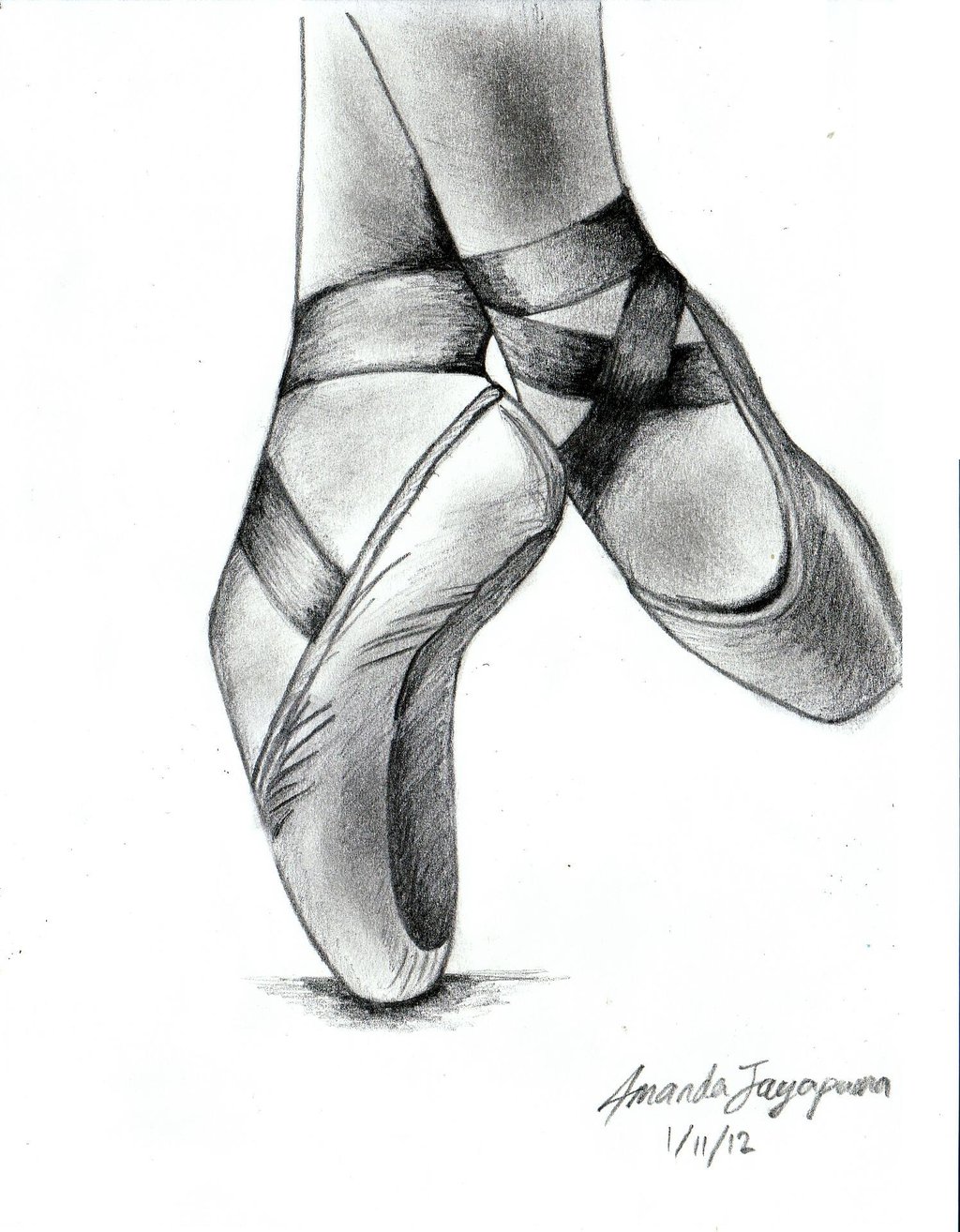 Ballet Slippers Drawing at PaintingValley.com | Explore collection of