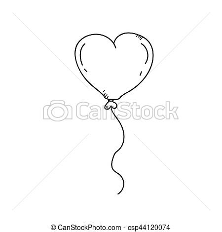 450x470 Freehand Drawing Heart Balloon Illustration - Balloon Drawing