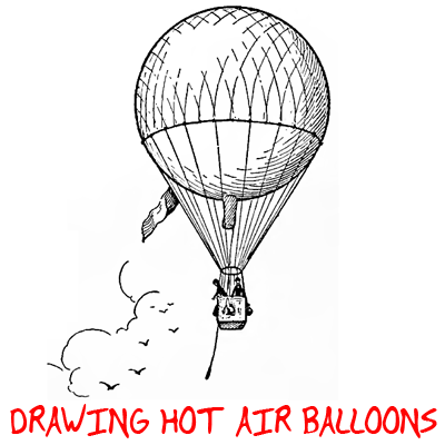 400x400 hot air balloon drawing how to draw hot air balloons with easy - Balloon Drawing