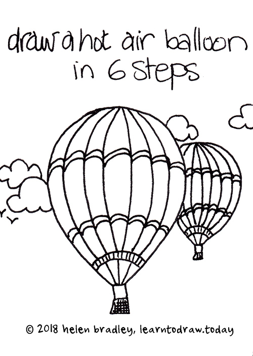 500x704 Learn To Draw A Hot Air Balloon In Six Steps Learn To Draw - Balloon Drawing