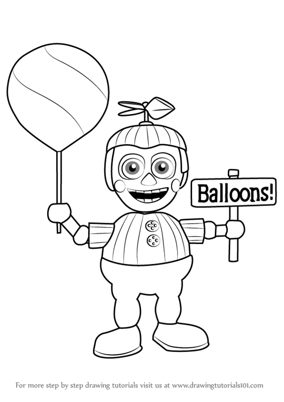 566x800 Learn How To Draw Balloon Boy From Five Nights - Balloon Drawing Pictures