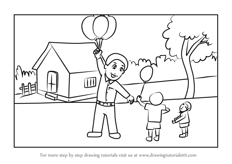 800x567 Learn How To Draw A Balloon Man - Balloon Drawing Pictures