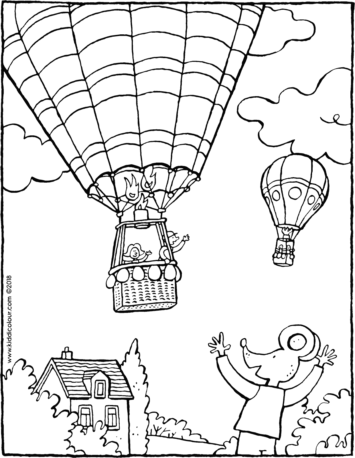 1240x1600 Thomas Waves To A Hot Air Balloon - Balloon Drawing Pictures