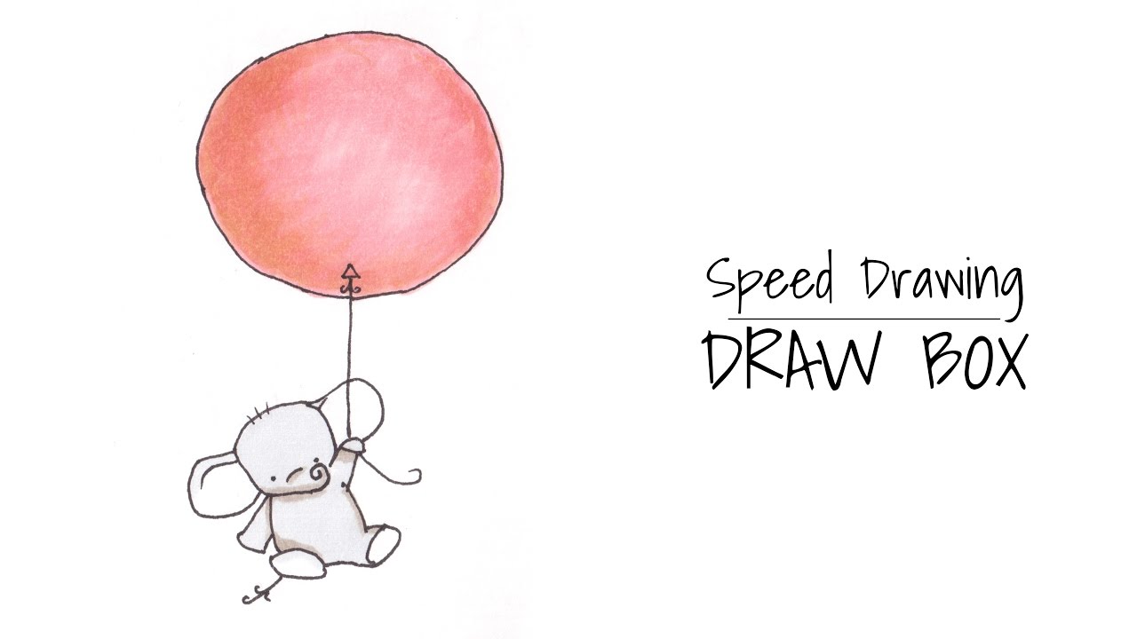 1280x720 Baby Elephant With A Big Round Balloon - Balloon Drawing Pictures