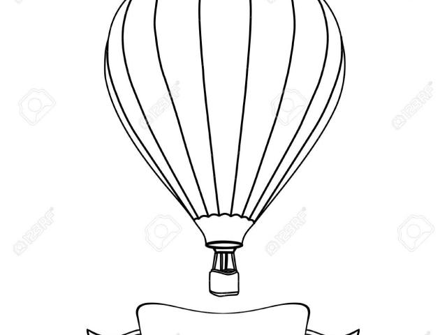 640x480 Hot Air Balloon Clipart Line Drawing - Balloon Line Drawing