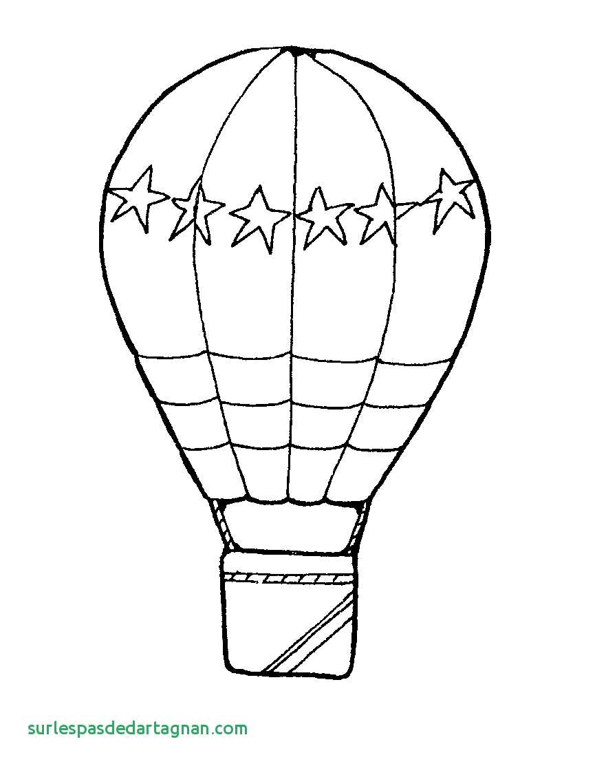 865x1113 surprise hot air balloon templates template printable unique line - Balloon Line Drawing