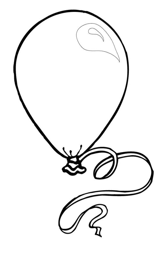 650x1003 Balloon Coloring Pages Coloring - Balloon Line Drawing