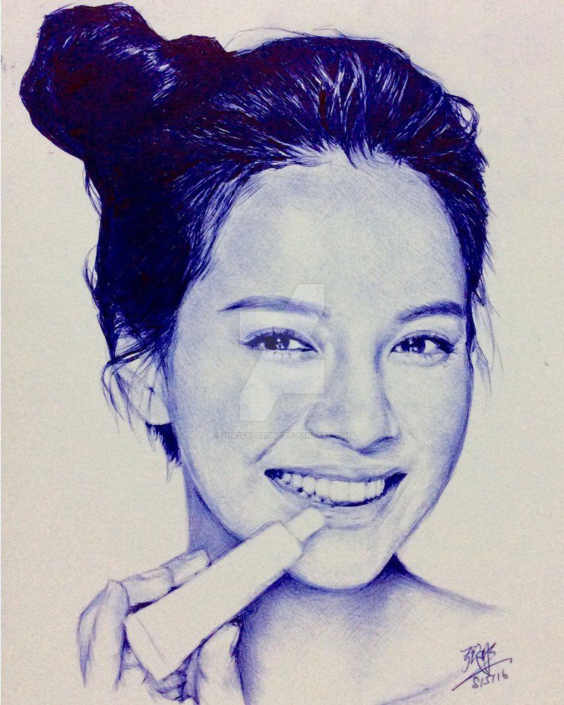 800x1000 ballpoint pen drawing of song ji hyo - Ballpen Drawing