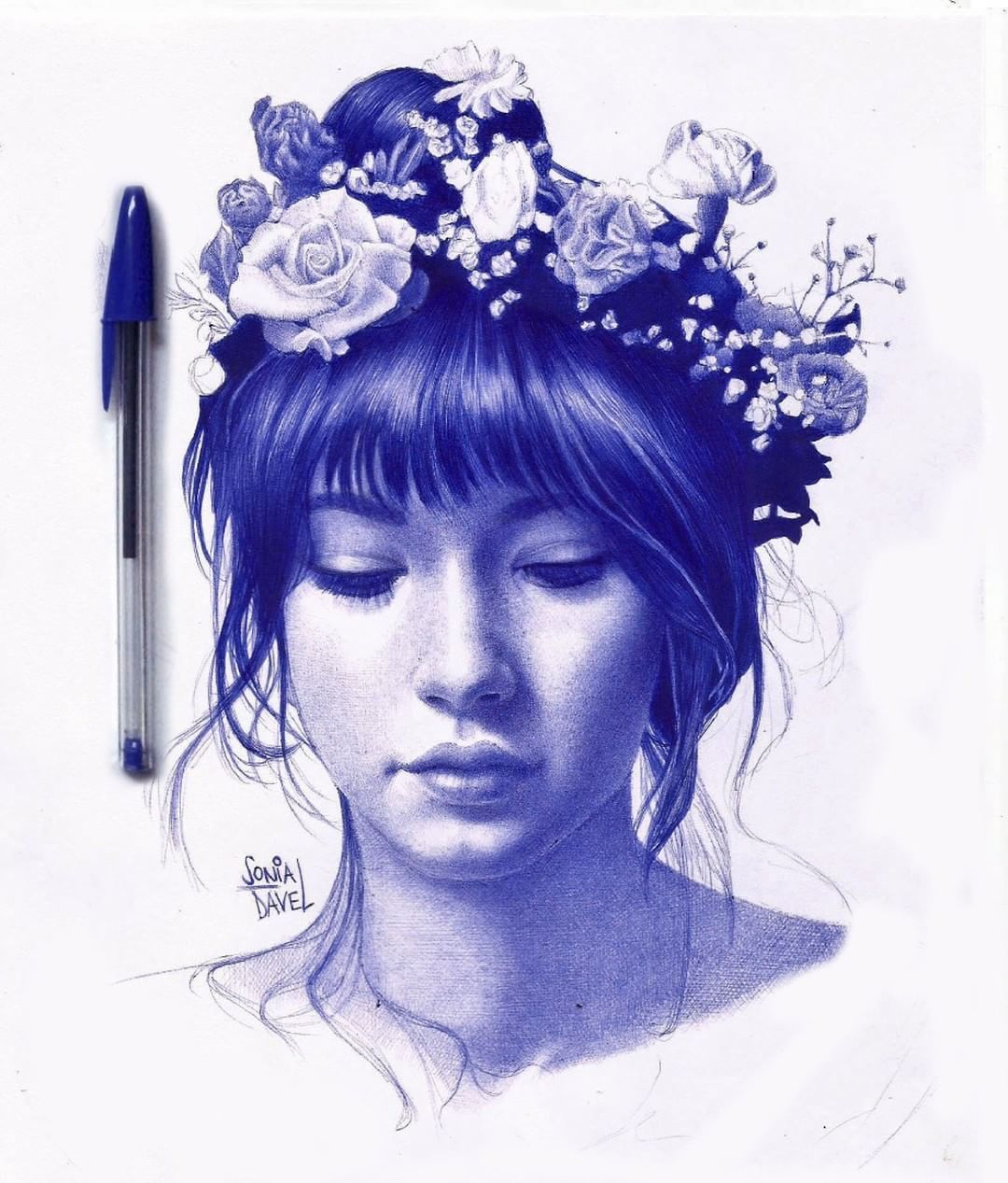 1080x1267 ballpoint pen portrait - Ballpen Drawing