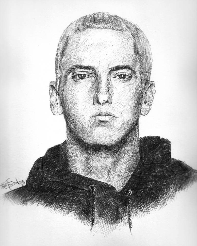 800x999 eminem ball pen drawing - Ballpen Drawing