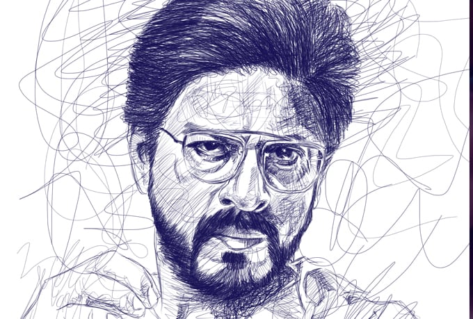 680x459 hand drawn ball pen portrait - Ballpen Drawing