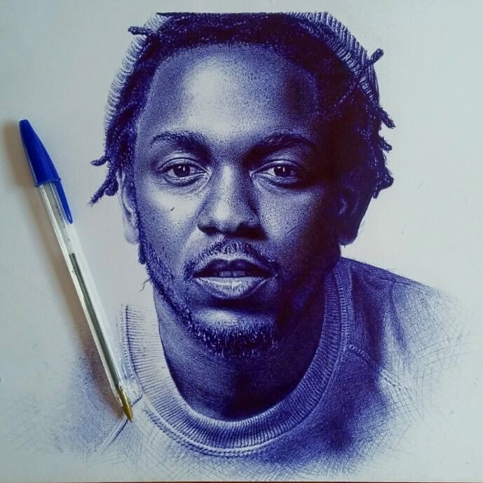 689x689 amazeballs! ball pen drawing of kendrick awomkenneth - Ballpen Drawing