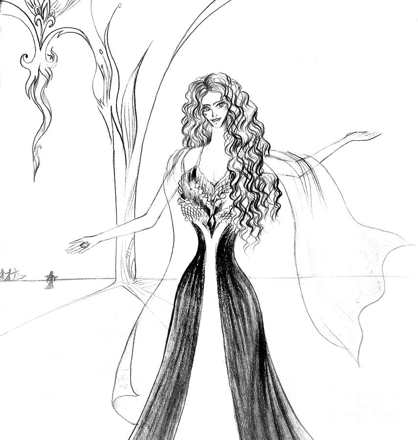 855x900 miss arlanda ballroom dance drawing - Ballroom Dance Drawing