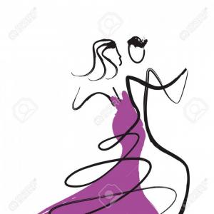 300x300 stock illustration ballroom dance couple background stylized - Ballroom Dance Drawing