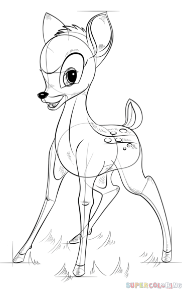 363x575 how to draw bambi step - Bambi Drawing