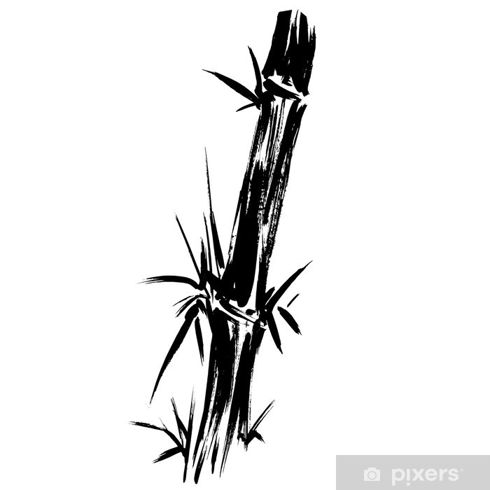 700x700 bamboo silhouette drawing wall mural we live to change - Bamboo Drawing