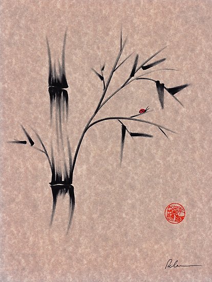 414x550 The Ladybug Sleeps - Bamboo Drawing