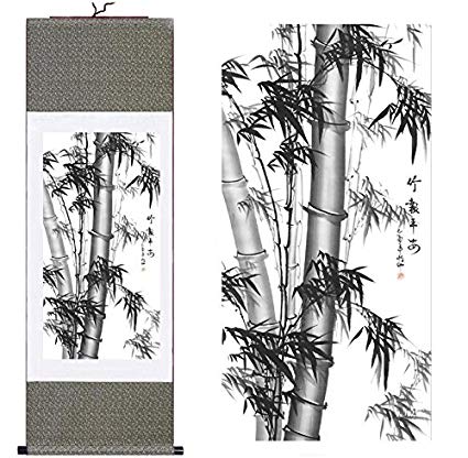 425x416 nwfashion ancient bamboo drawing poster scroll silk - Bamboo Drawing