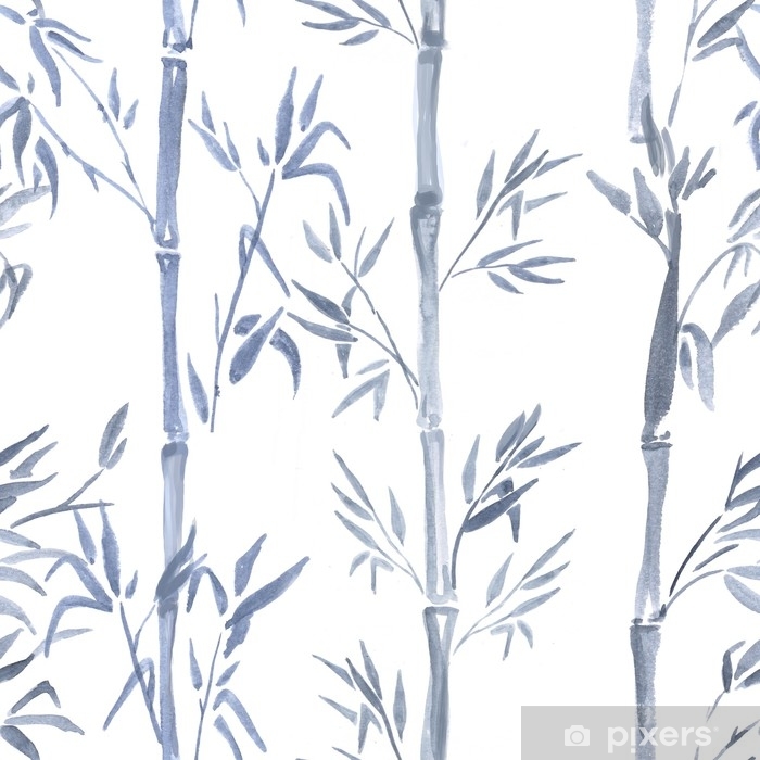 700x700 Hand Drawn Watercolor Seamless Pattern With Bamboo Plant Drawing - Bamboo Tree Drawing