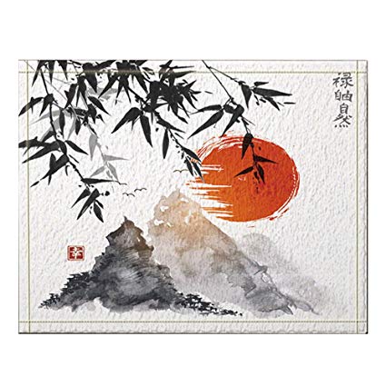 425x425 Nymb Japanese Bamboo Trees Sun And Mountains Bath - Bamboo Tree Drawing