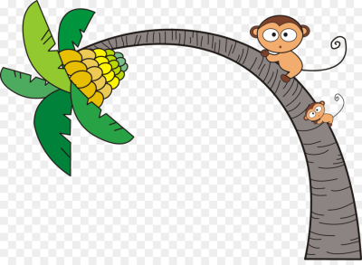 400x293 Download Free Png Tree Banana Cartoon Drawing Clip Art Coconut - Banana Cartoon Drawing